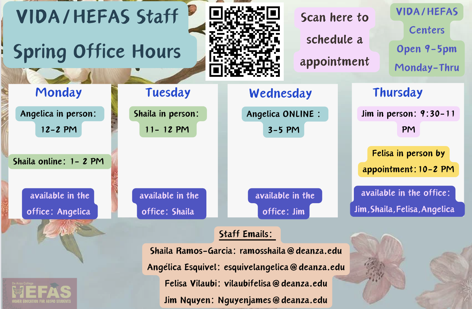 Staff Spring Hours