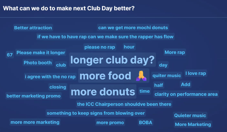 W26 Club day Feedback 2