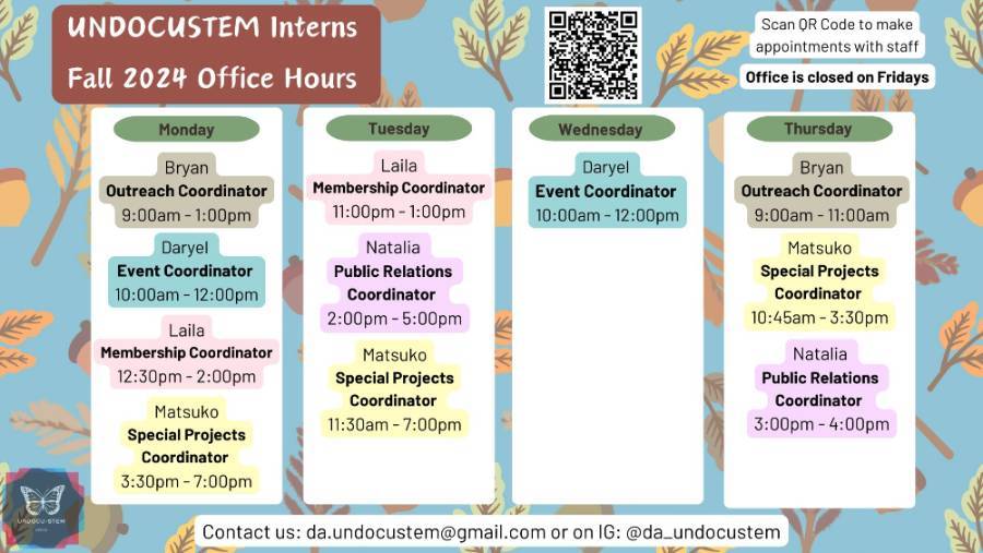 UndocuSTEM Intern Office Hours