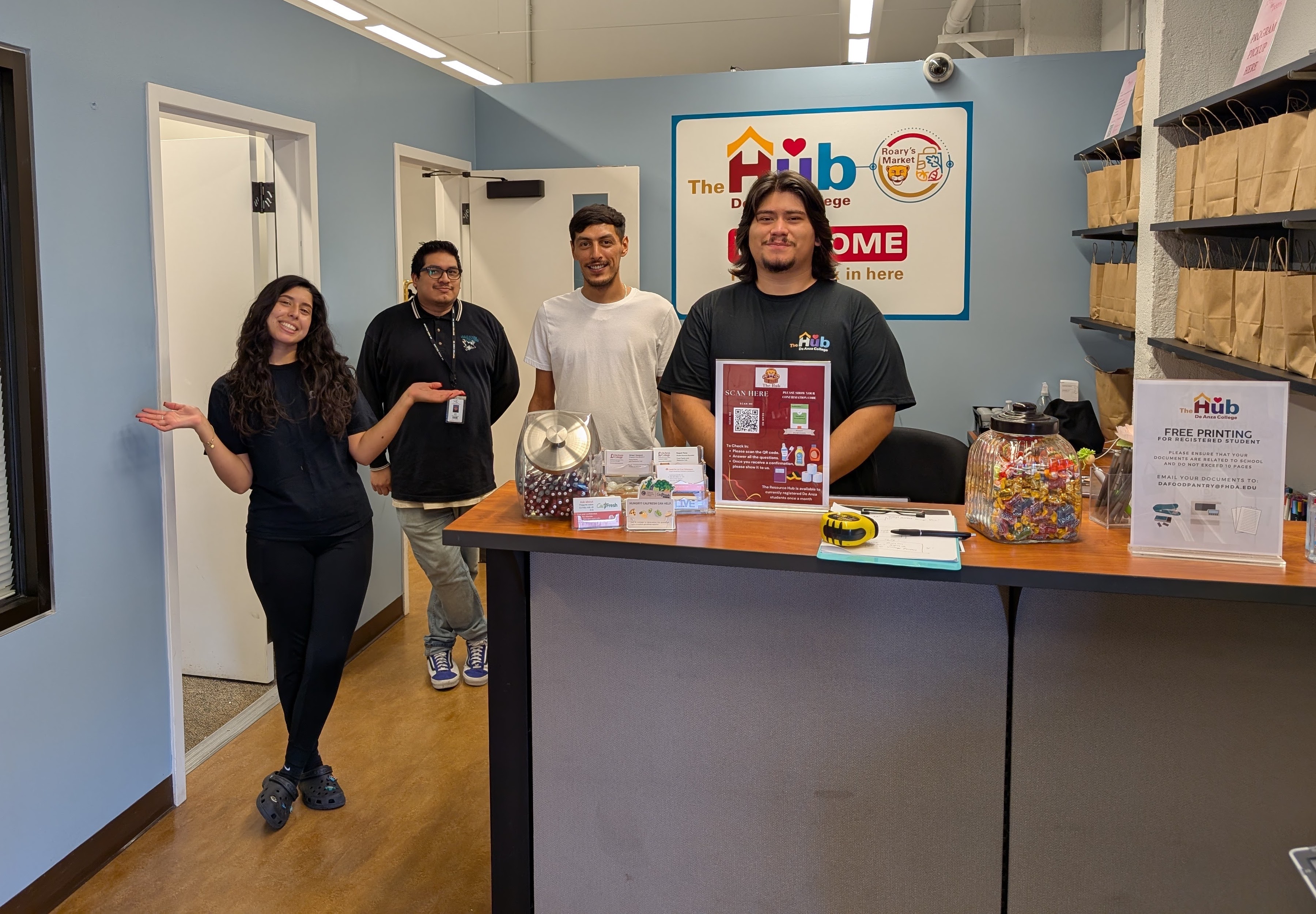 student workers inside the Hub